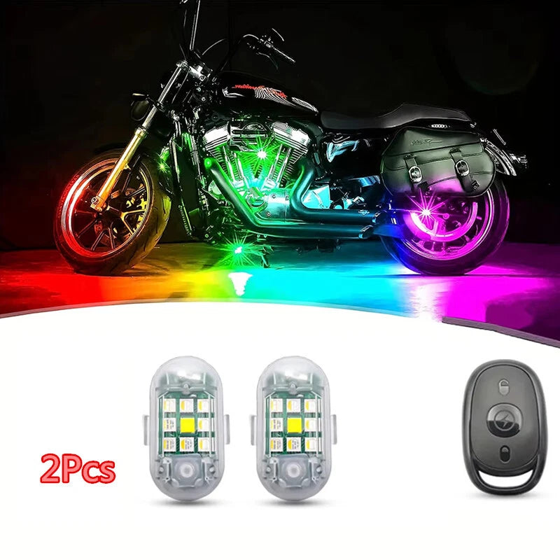 Remote Control Weirless Aircraft light For Bike & Cars(2pairs)