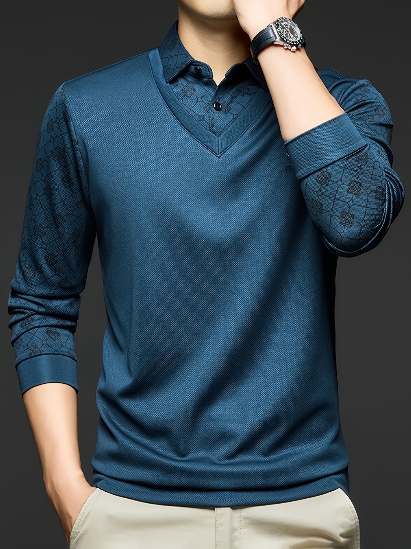 Brave Valvet Men’s Premium Full-Sleeve Textured Polo T-Shirt –  2026✨