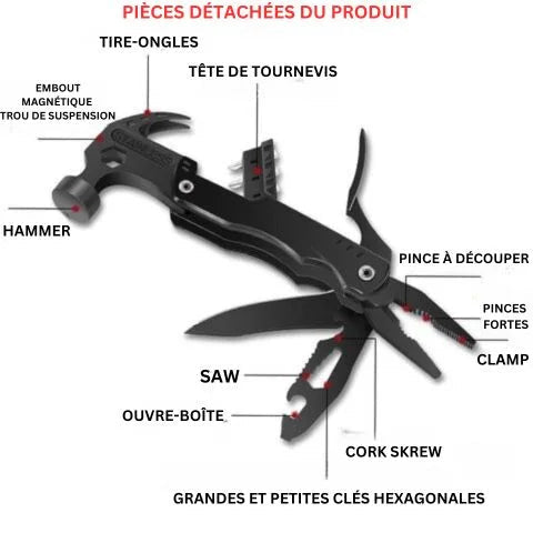 Marteau to Griffes Multifunction 14 en 1