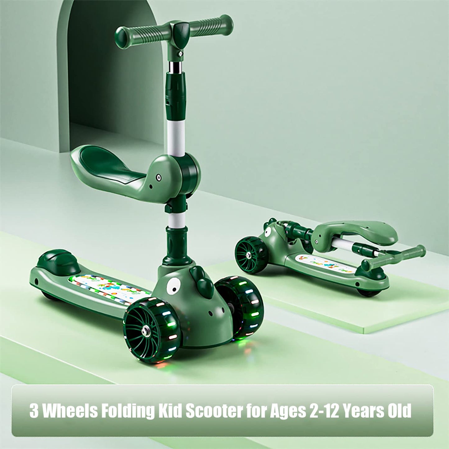 ✨ 3-in-1 Kids Scooter with LED Lights — Fun, Safety & Learning Together!🛴