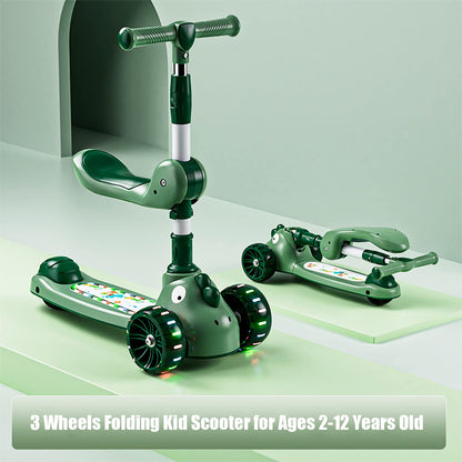 ✨ 3-in-1 Kids Scooter with LED Lights — Fun, Safety & Learning Together!🛴