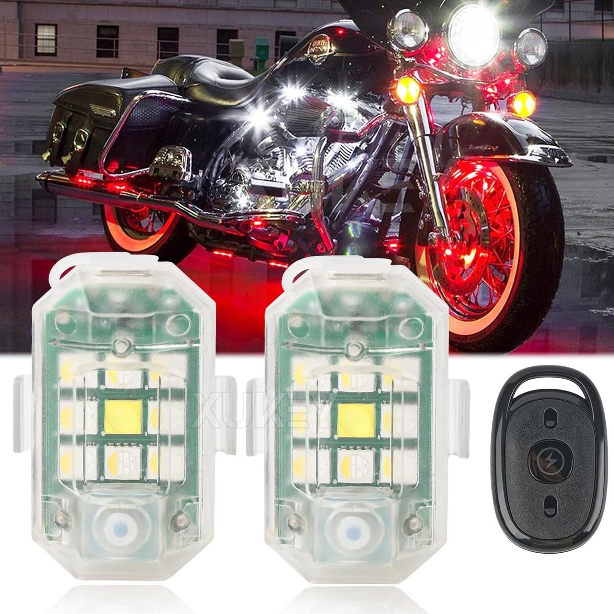Remote Control Weirless Aircraft light For Bike & Cars(2pairs)
