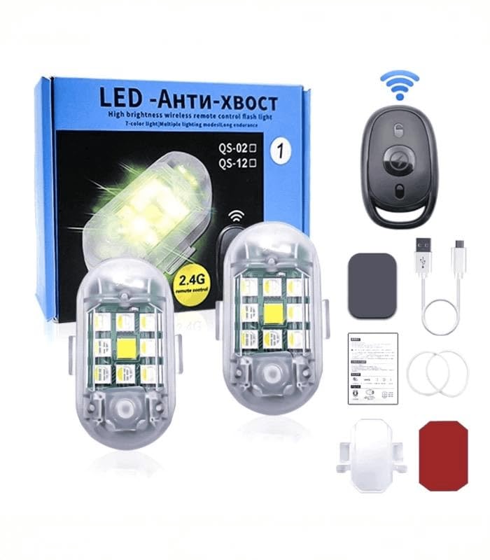 Remote Control Weirless Aircraft light For Bike & Cars(2pairs)
