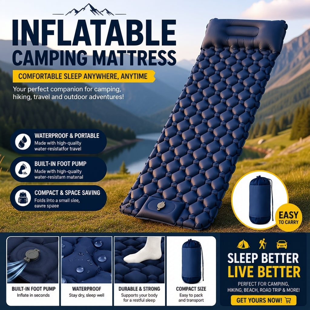Outdoor Inflatable Sleeping Pad 2026 🌄