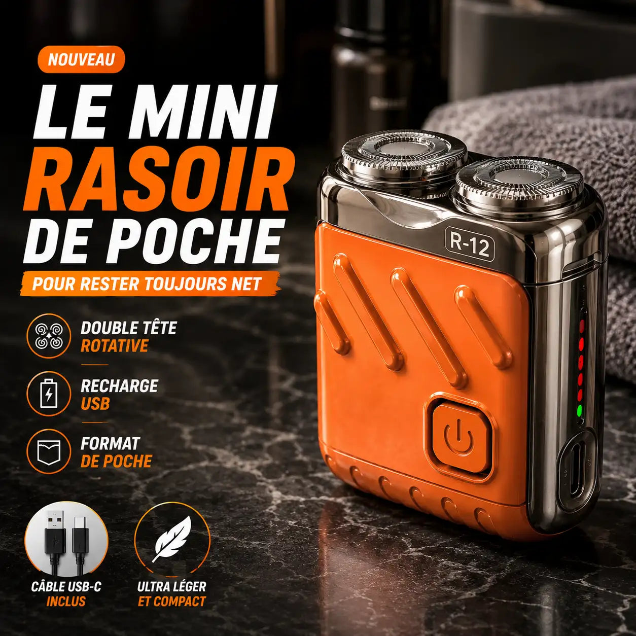 ✅ Ultra-Clean Portable Electric Razor – USB Rechargeable & Magnetic Design ⚡