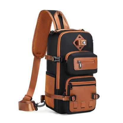 Men’s Urban Leather-Accented Crossbody Sling Bag 2026