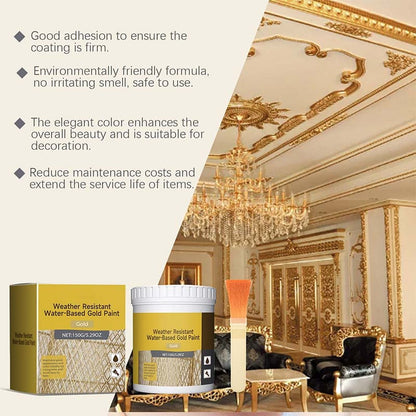 🎨🏡Water-Based Weather-Resistant Gold Paint