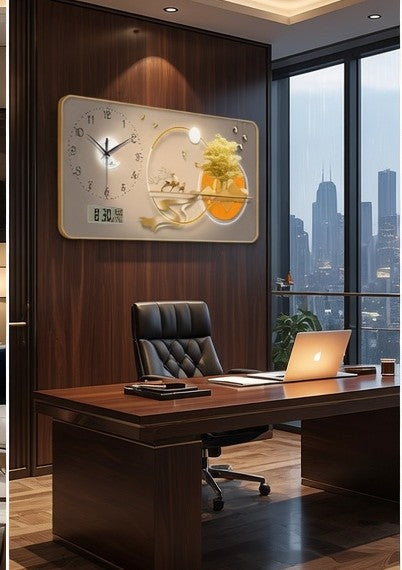 🕰️ Wall Clock of Crystal Porcelain Mura with LCD-2026 ✨
