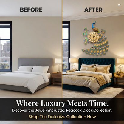 Décor Majestic Peacock Wall Clock 65CM/75CM– Luxury 2026🦚
