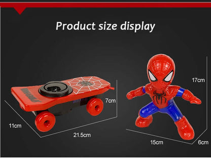 Spider-Man Stunt Scooter Toy - Electric Music, Flip Rotation, Skateboard for Kids