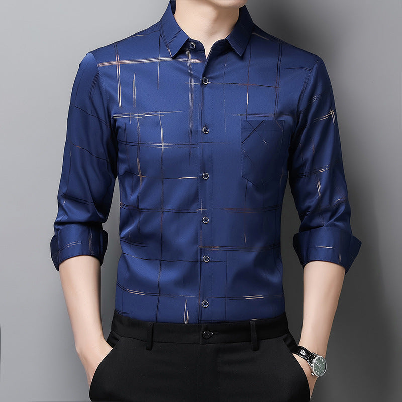 Men’s Classic Blue & Plaid Cotton Shirt 2026🔥UP TO 50% OFF 🔥