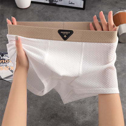 Pack of 4 Men’s Waffle Boxer Briefs with Breathable Design and Elastic Waist ✅