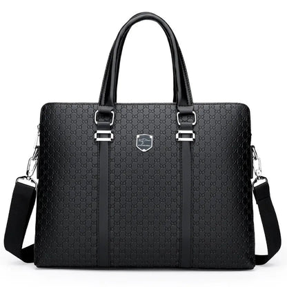 Men’s Premium Leather Business Laptop Briefcase – Black2026💎